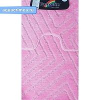 Коврик в ванную CLASSIC UNI полоски двойной розовый 55х90 + 45х55 см (100% полиэсте)